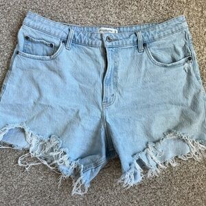 Abercrombie & Fitch Blue Jean Shorts Distressed Frayed Hem